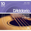 D'Addario Phosphor Bronze Acoustic Strings 10-Pack