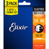 Closeout Elixir Nanoweb Electric Guitar Strings 3-Pack (Light)