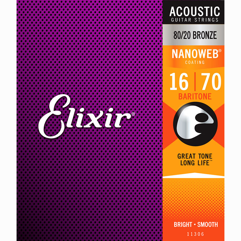 Elixir Nanoweb 6 String Baritone Guitar Strings